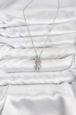 316L Çelik Zincir Gümüş Renk Teddy Bear Model Zirkon Taşlı Kadın Kolye - Lisinya - Görsel 2