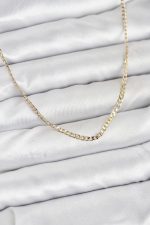 CM 14K Gold Renk Pirinç Zincir Model Kadın Kolye - Lisinya