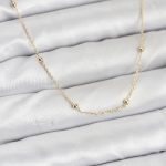 CM 14K Gold Renk Minik Top Zincirli Kadın Kolye - Lisinya
