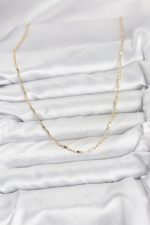 CM 14K Gold Renk Pirinç Ataç Zincir 60 cm Kadın Kolye - Lisinya - Görsel 2