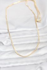 CM 14K Gold Renk Kare Zincirli Model 60 cm Kadın Kolye - Lisinya - Görsel 2