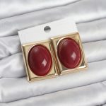 Bordo Kare Model Vintage Gold Renk Kadın Küpe - Lisinya