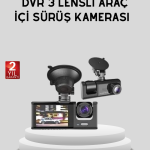 Full HD Üç Kameralı Araç Kamerası 170° Geniş Açılı ve Park Destekli - Lisinya
