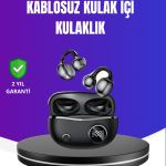 Ergonomik Klipsli Kablosuz Kulaklık – 30 Saat Pil ve Dokunmatik Kontrol Özelliği - Lisinya