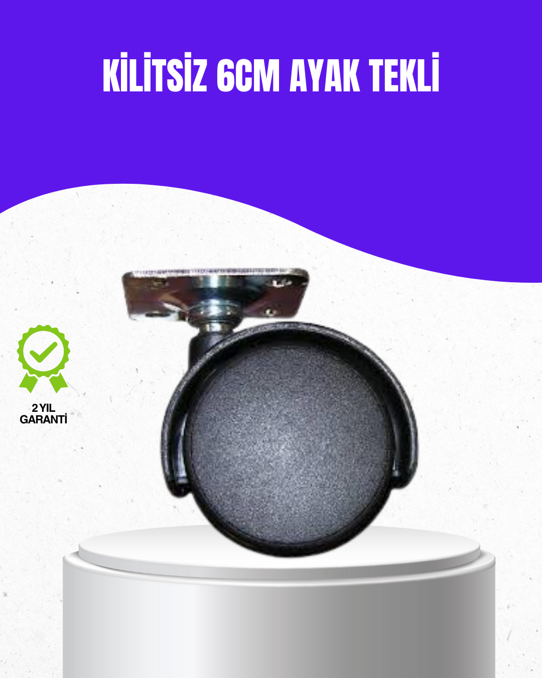2-125 6 cm Kilitsiz Masa Ayağı Tekli Döner Tekerlek - Lisinya - Görsel 1