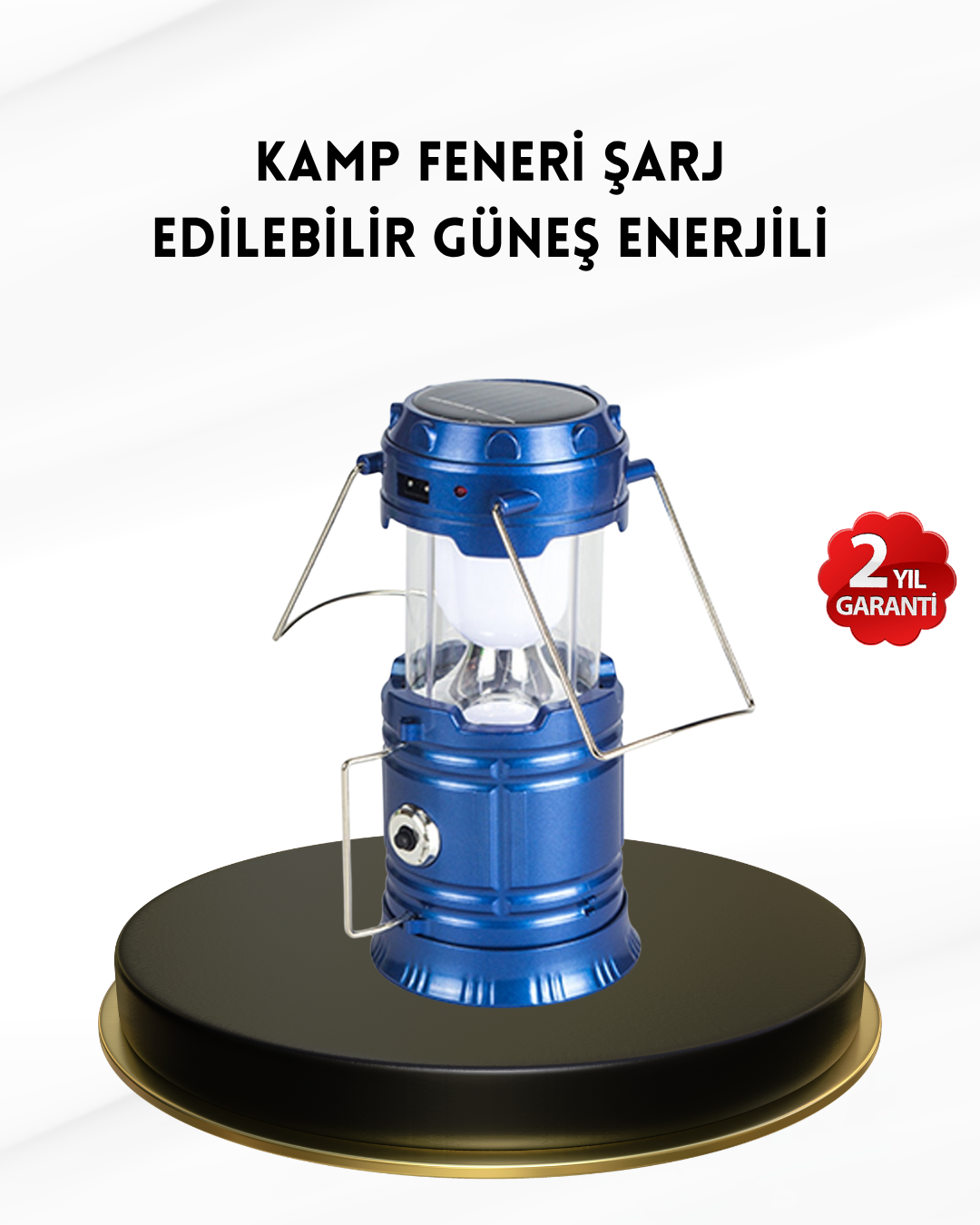 2-125 Solar Kamp Lambası Kızak Sistemli Şarjlı Taşınabilir Doğa Yürüyüşü Işığı - Lisinya - Görsel 1
