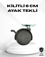 Kilitli 6 cm Masa Ayağı Tekli Döner Tekerlek - Lisinya
