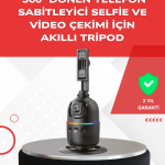 Yapay Zeka Destekli Yüz Takip Özellikli 360 Derece Dönen Masaüstü Telefon Sabitleyici - Lisinya