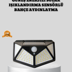 Güneş Enerjili Aydınlatma 100 LED Sensörlü Solar Dış Mekan Lamba - Lisinya