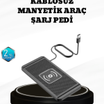 15W Manyetik Kablosuz Şarj Pedi Araç Masa Kullanımına Uygun Qi Şarj Cihazı - Lisinya