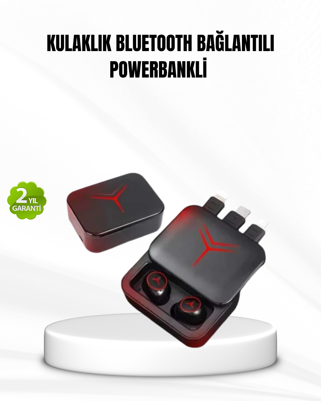 2-164 Bluetooth Powerbank Kulaklık – Kablosuz, Uzun Pil Ömrü, Dokunmatik ve Yüksek Ses Kalitesi - Lisinya - Görsel 1