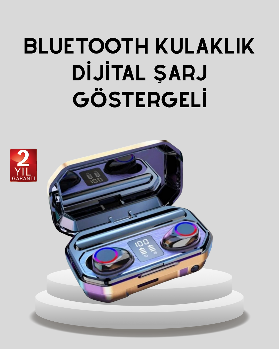 2-174 Bluetooth Kablosuz Kulaklık 4 Saat Kullanım Şarj Kutulu Düşük Enerji Tüketimli - Lisinya - Görsel 1