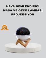 Aromaterapili USB Hava Nemlendirici – Projeksiyon Işıklı, Sessiz ve Şık Tasarım - Lisinya