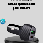 PD Destekli 38W Araç Şarj Başlığı Type-C + USB Çift Çıkış Hızlı Şarj - Lisinya
