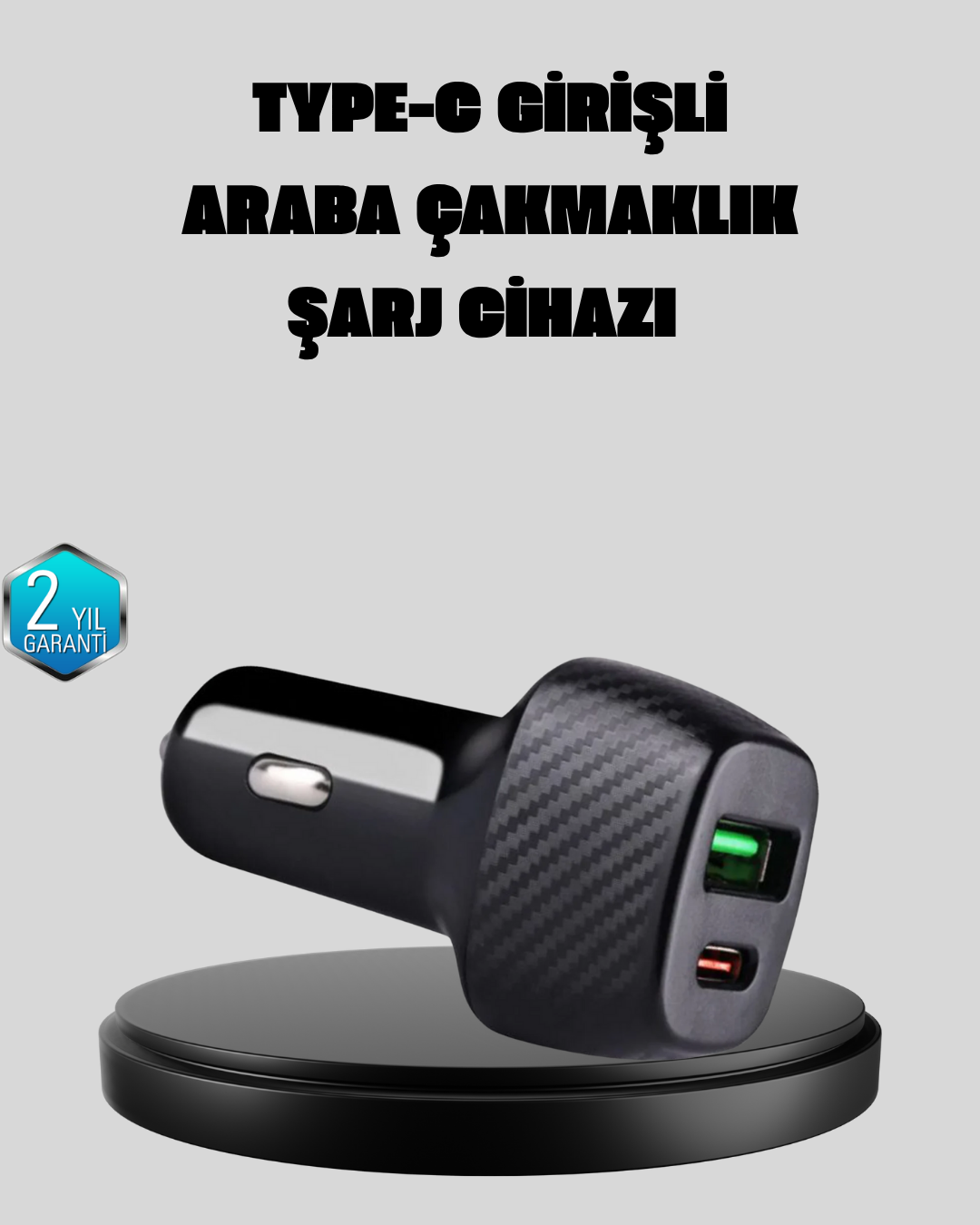2-176 PD Destekli 38W Araç Şarj Başlığı Type-C + USB Çift Çıkış Hızlı Şarj - Lisinya - Görsel 1
