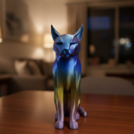 Rainbow Renkli Kedi Biblosu Dekoratif Masa ve Raf Süsü - Lisinya