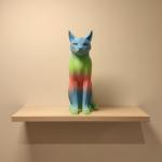 Pastel Rainbow Kedi Figürü Masa ve Raf Üstü Ev Dekorasyonu - Lisinya
