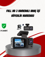 Ön Arka ve İç Kamera DashCam 360° Kapsamlı Full HD Araç Güvenlik Sistemi - Lisinya
