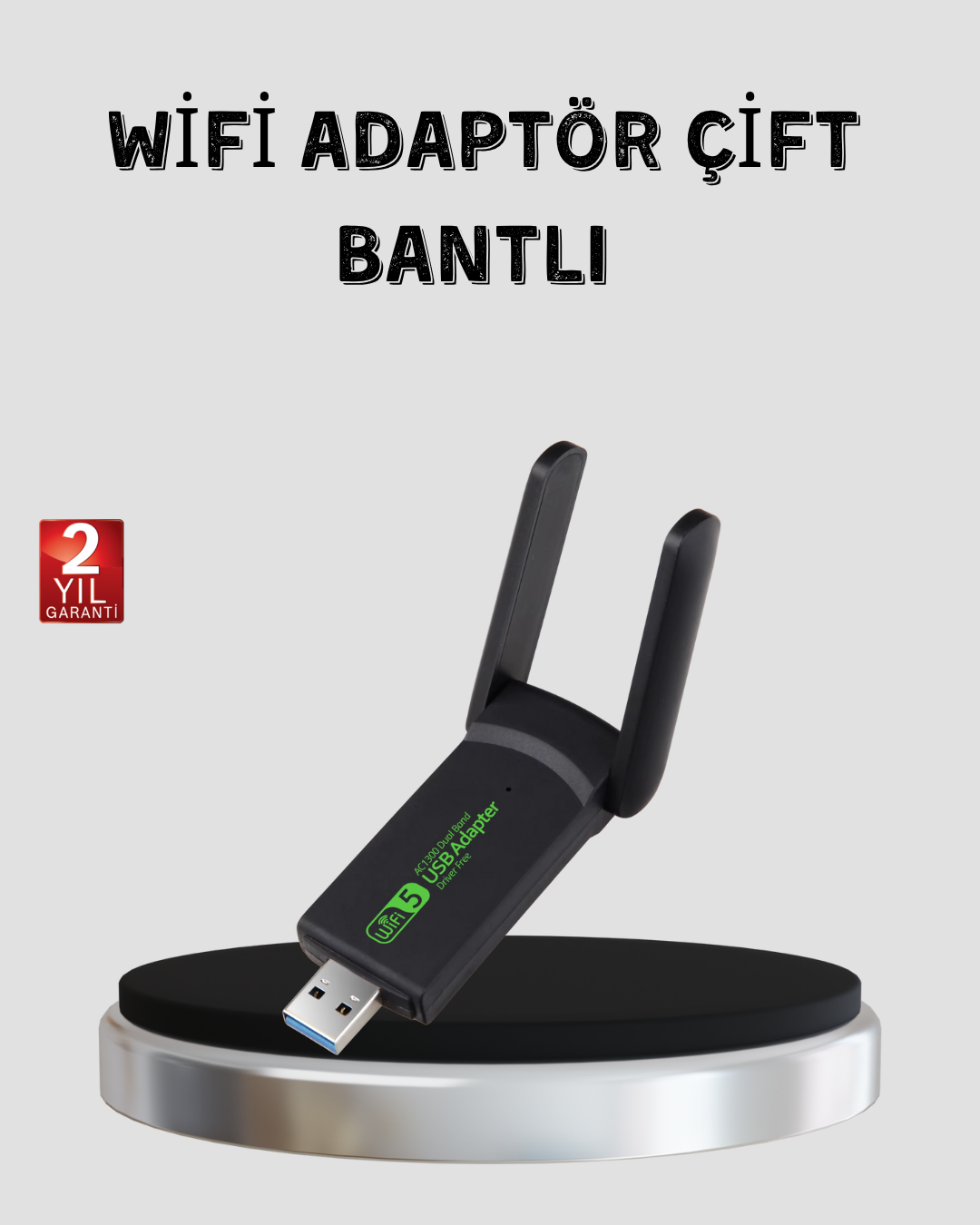 2-216 1200 Mbps Dual Band WiFi Adaptör – 5.8G & 2.4G Çift Antenli - Lisinya - Görsel 1