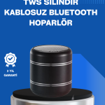Taşınabilir Silindir Tasarım Bluetooth 5.0 Hoparlör Yüksek Bas Performanslı - Lisinya