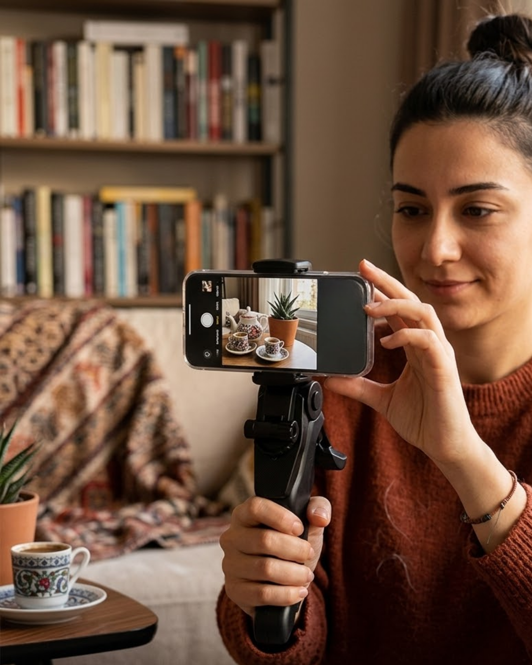 2-33 Masaüstü Telefon Tripodu Katlanabilir Telefon Tutucu Video Çekim Standı - Lisinya - Görsel 1