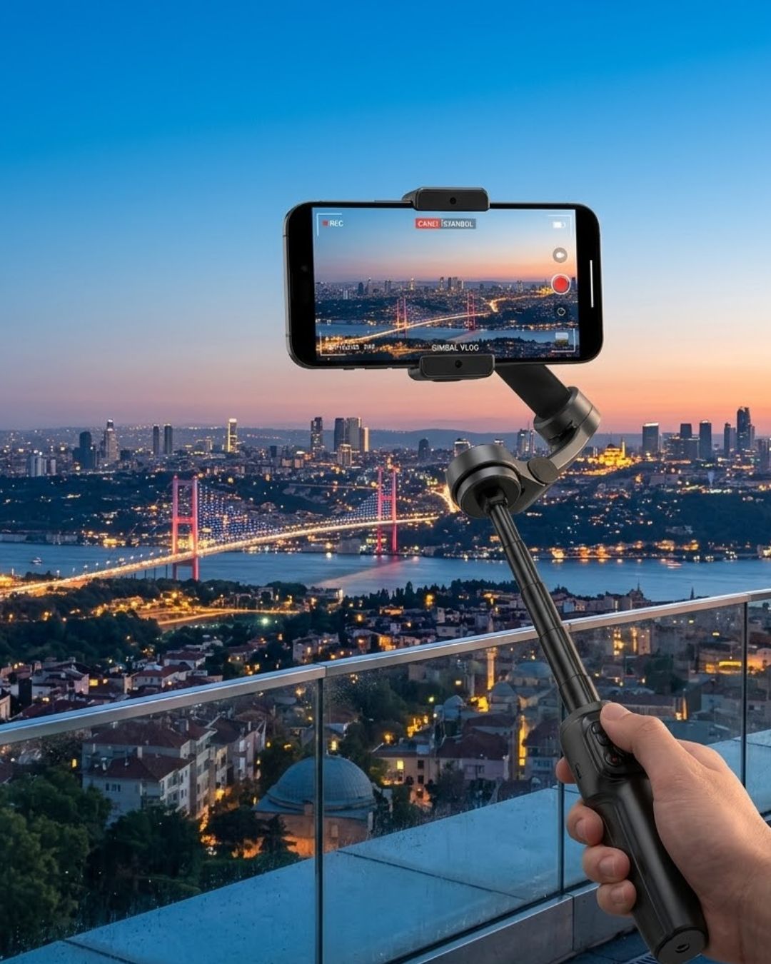 2-34 Profesyonel Telefon Gimbal Stabilizer 3 Axis Video Sabitleyici Vlog Tripod - Lisinya - Görsel 1