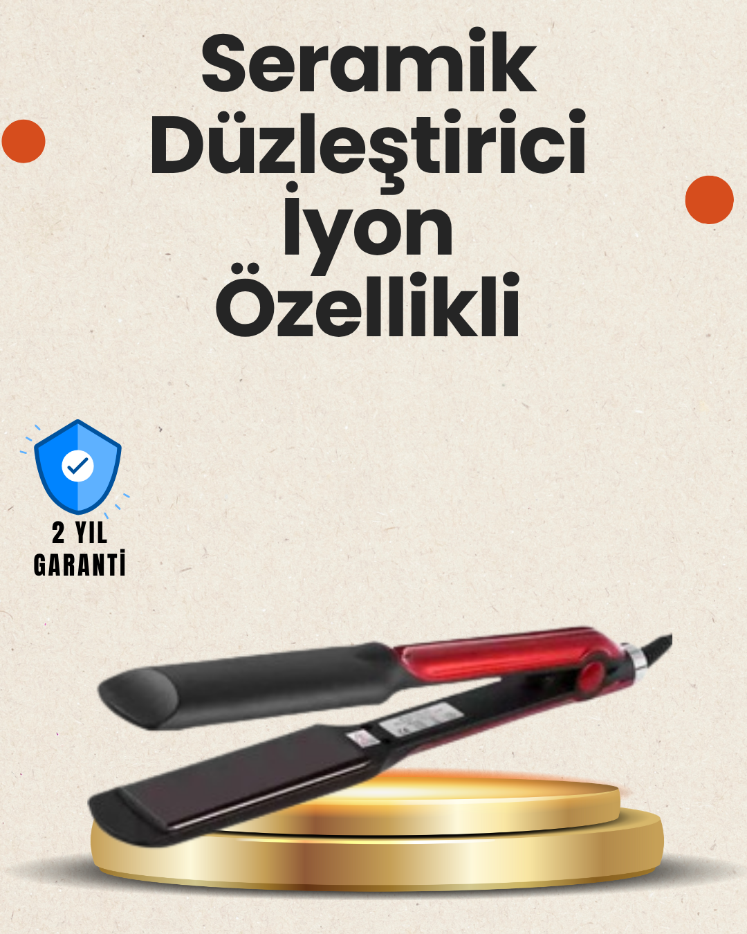 2-46 Elektriklenmeyi Azaltan İyonlu Saç Düzleştirici – Titanyum Plaka ve Şık Tasarım - Lisinya - Görsel 1