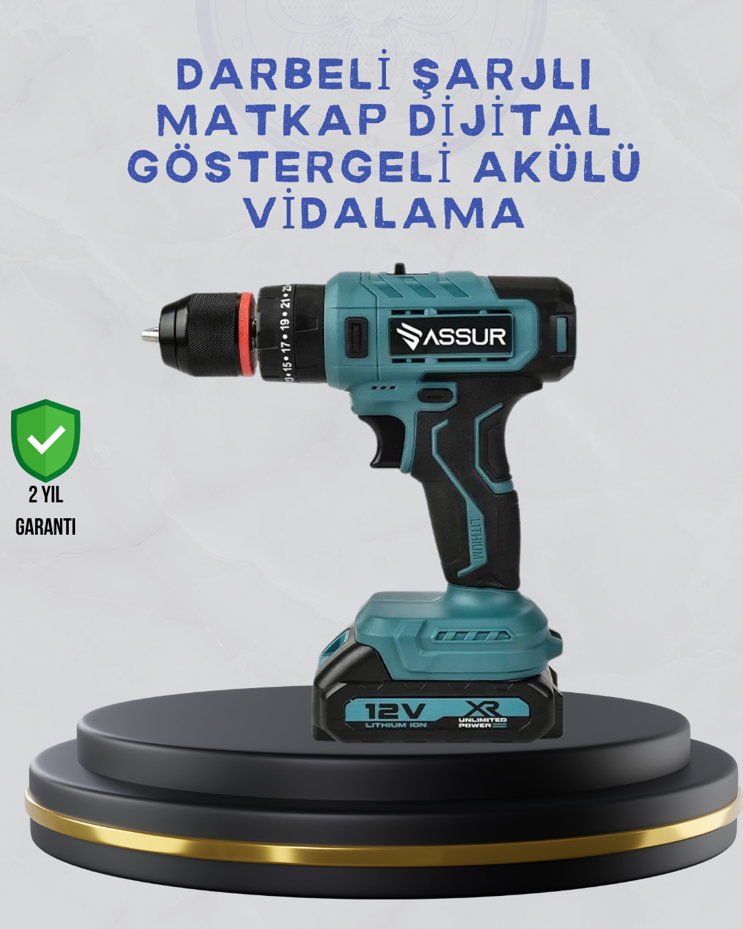 2-46 Çift Bataryalı Şarjlı Matkap Dijital Ekranlı Set - Lisinya - Görsel 1