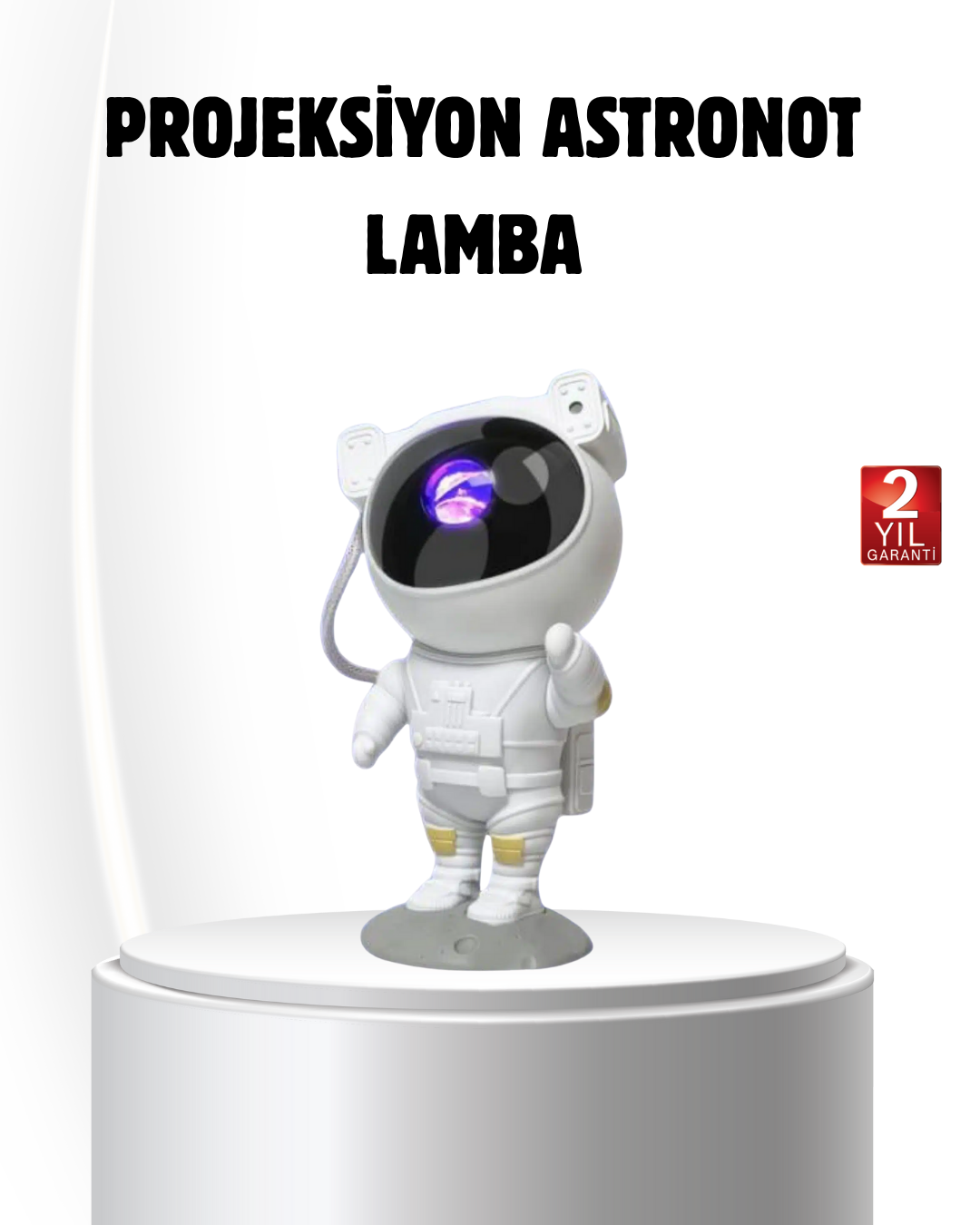 2-6 Bluetooth Müzikli Astronot Projeksiyon Lambası Yıldız ve Ay Efektli - Lisinya - Görsel 1