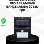 Su Geçirmez IP65 20 LED Solar Sensörlü Bahçe ve Veranda Aydınlatma - Lisinya