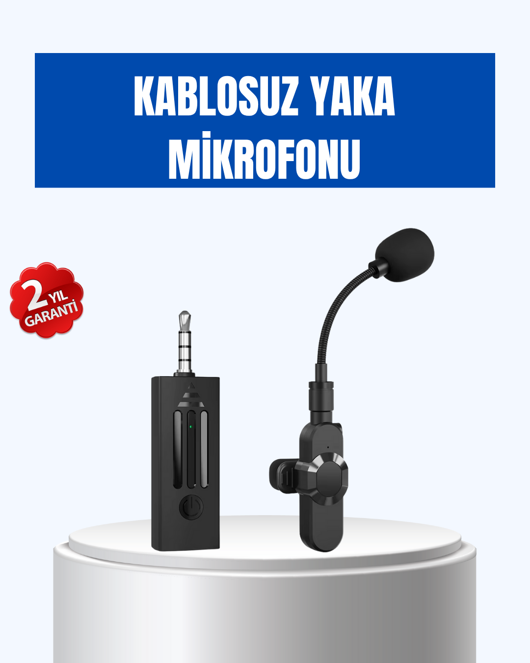 2-71 Kablosuz 2.4 GHz Yaka Mikrofonu – 60 m Menzilli, Gürültü Azaltıcı, Şarjlı ve Taşınabilir - Lisinya - Görsel 1