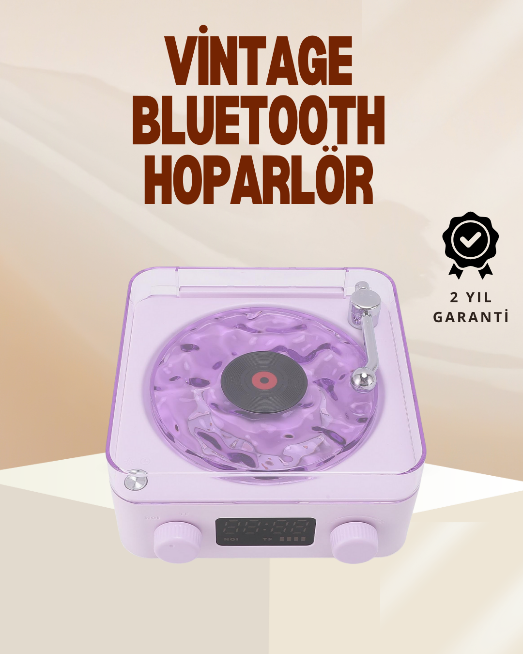 2-89 Retro Pikap Hoparlör – Şarjlı Kablosuz Projektör ve Gece Lambası - Lisinya - Görsel 1