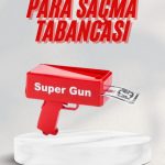 Kırmızı Parti Oyuncağı Para Saçma Fırlatma Tabancası Makinesi Super Money - Lisinya