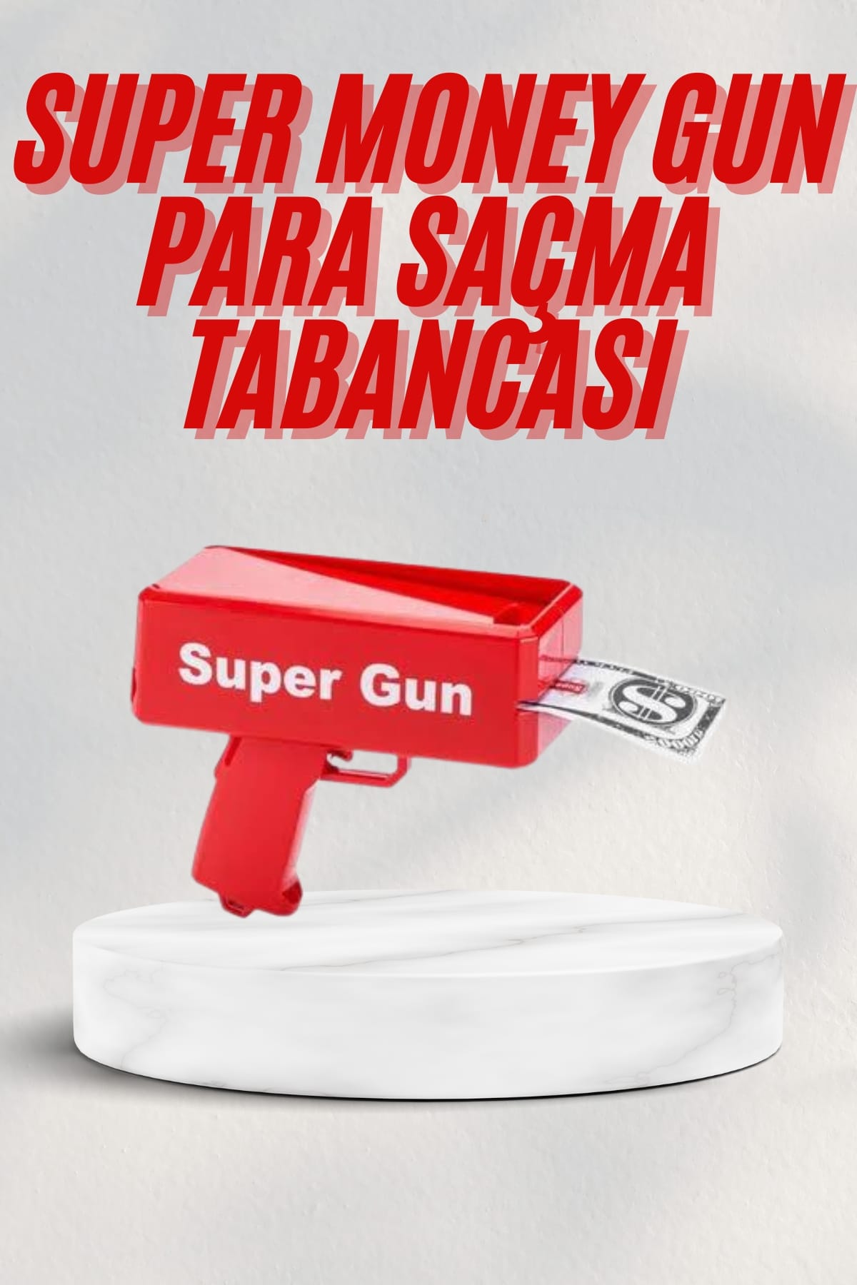 26-9 Kırmızı Parti Oyuncağı Para Saçma Fırlatma Tabancası Makinesi Super Money - Lisinya - Görsel 1