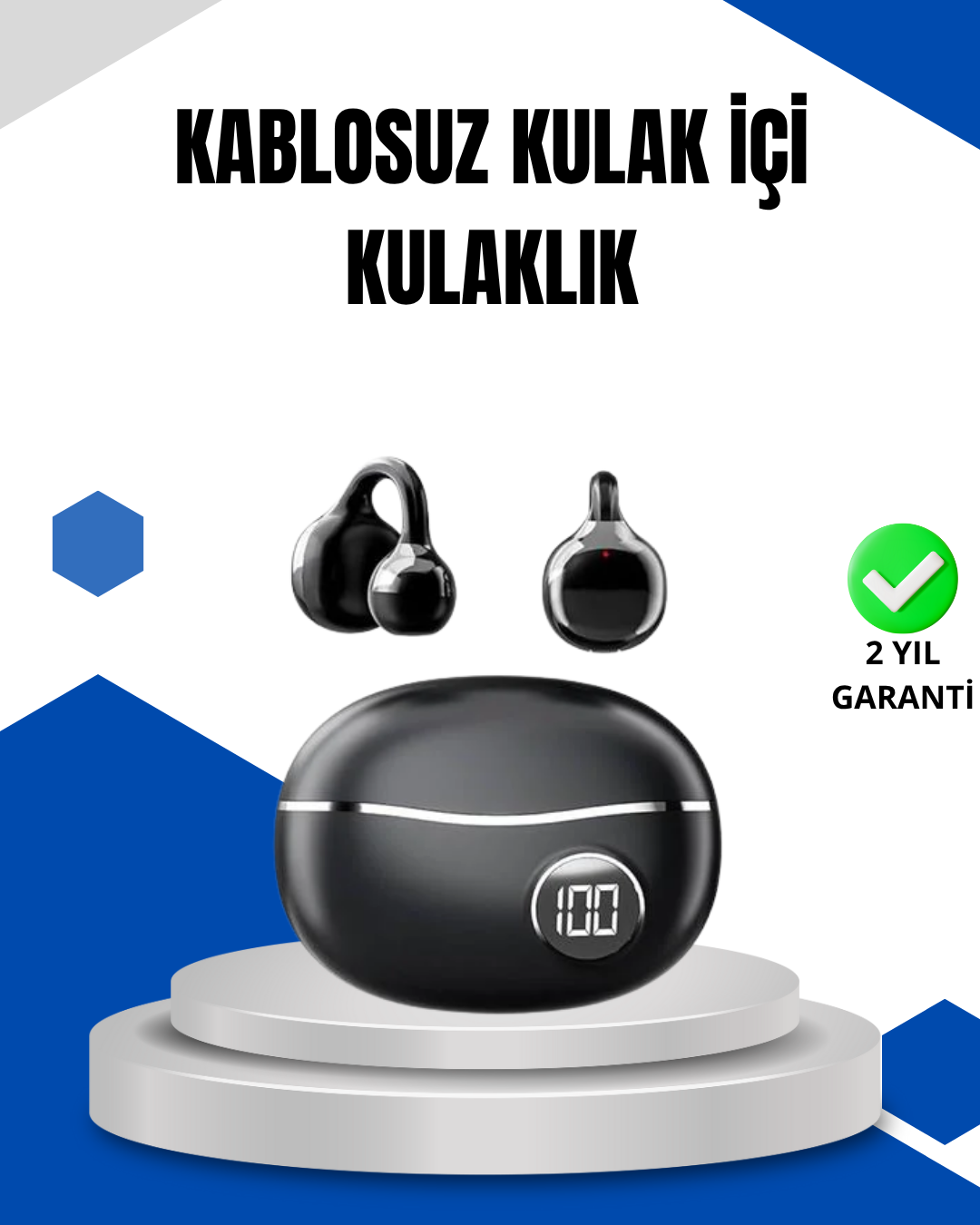 3-104 Bluetooth 5.4 Kablosuz Kulaklık – Açık Kulak Güvenli Tasarım ve Hızlı Şarj Özelliği - Lisinya - Görsel 1