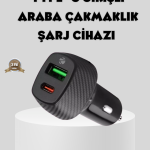 Araç Tipi Hızlı Şarj Adaptörü Type-C PD USB Çift Port Kompakt - Lisinya