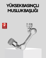 Döner Musluk Başlığı Çok Açılı Robotik Kol Su Tasarruflu - Lisinya