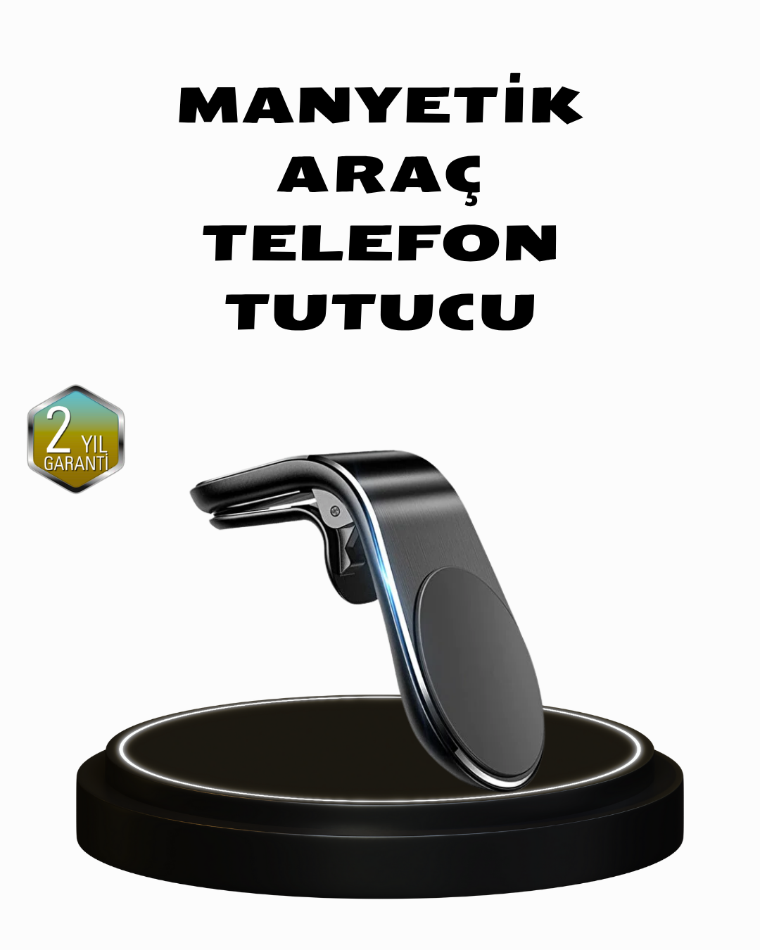 3-3 360° Dönebilen Manyetik Araç Telefon Tutucu Sarsıntısız ve Şık Tasarımlı - Lisinya - Görsel 1