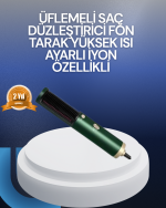 Saç Kurutma, Düzleştirici ve Tarak Tek Cihazda – 3 Kademeli Isı Ayarı - Lisinya