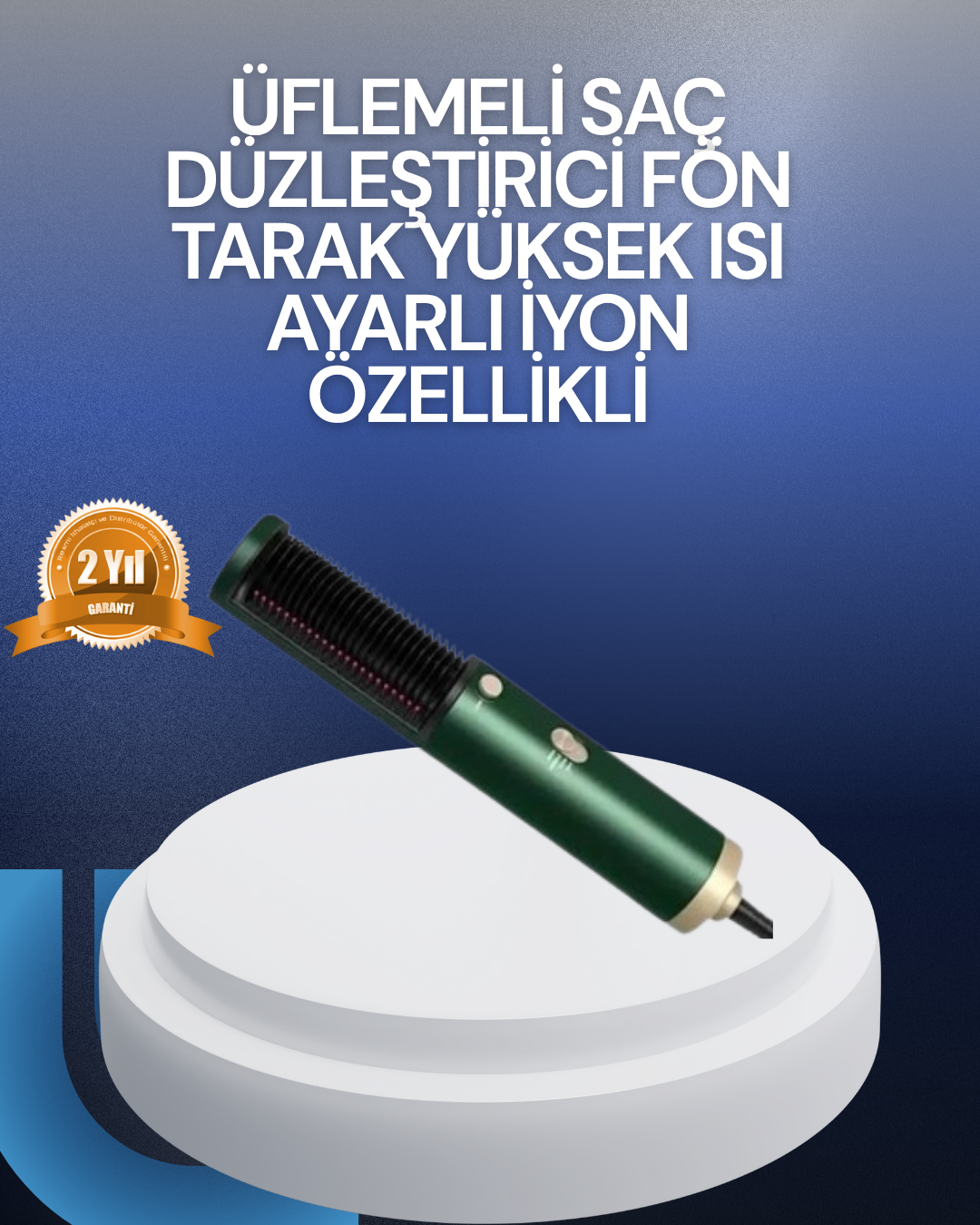 3-31 Saç Kurutma, Düzleştirici ve Tarak Tek Cihazda – 3 Kademeli Isı Ayarı - Lisinya - Görsel 1