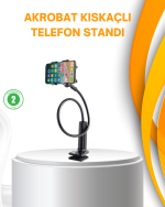 Esnek Gövdeli Mandallı Masaüstü Telefon Tutucu - Lisinya