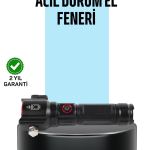USB Şarjlı Çok Amaçlı El Feneri Çekiçli Pusulalı - Lisinya
