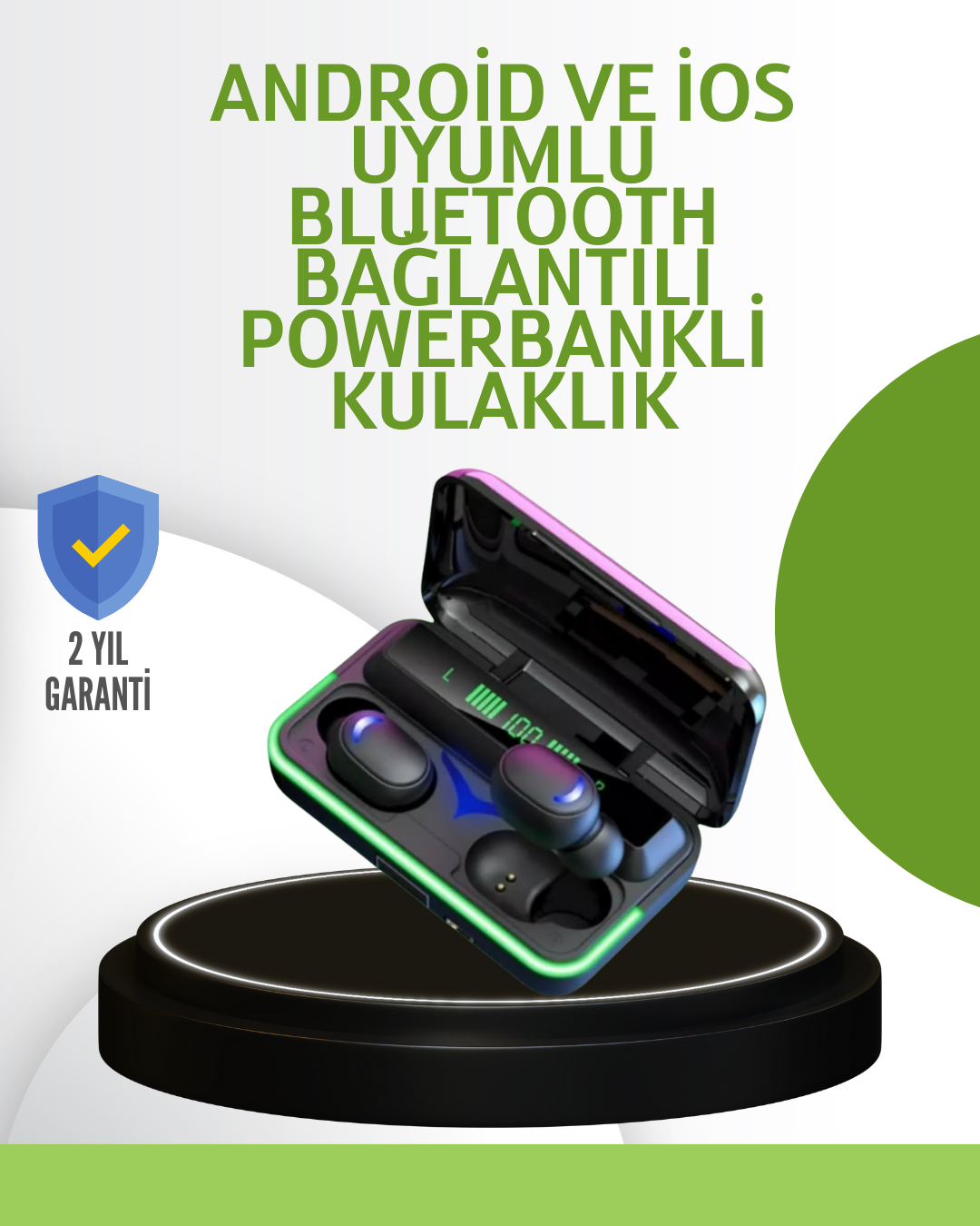 3-65 Oyun Modlu E10 Bluetooth Kulaklık Powerbank ve LED Ekranlı - Lisinya - Görsel 1