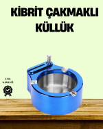 Çakmaklı Küllük Paslanmaz Çelik Şık Masa Aksesuarı - Lisinya