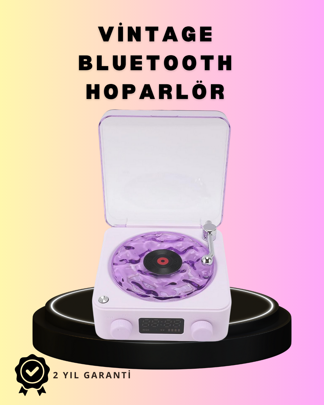 3-90 Bluetooth Retro Pikap Hoparlör – Projektörlü Gece Lambası - Lisinya - Görsel 1