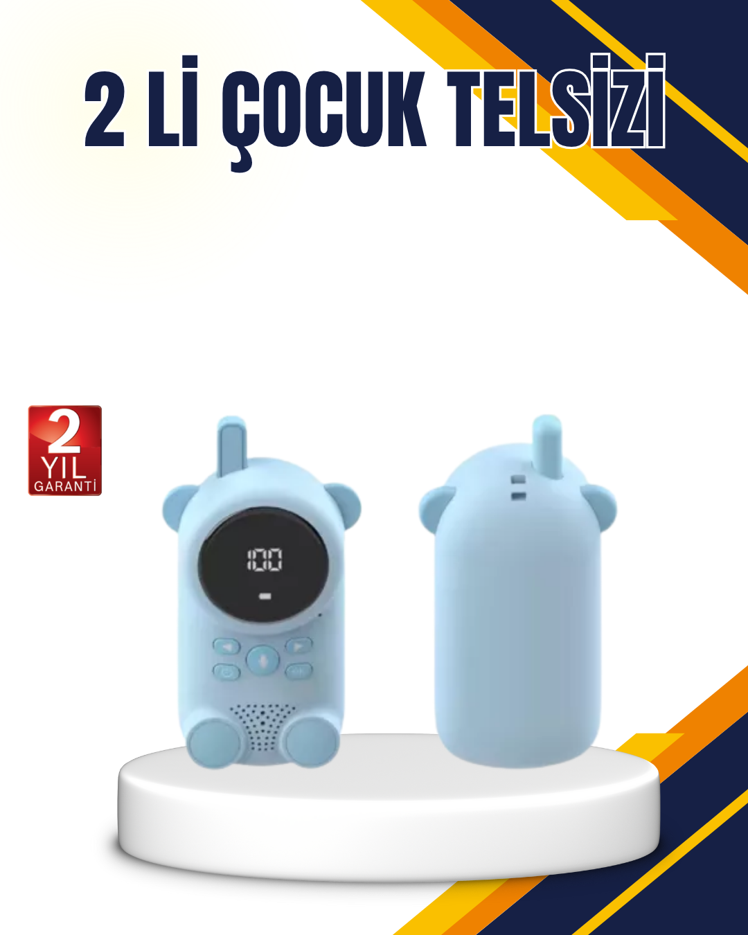 3-95 Çocuk ve Bebek Telsizi – 22 Kanal, VOX Modu, USB Şarjlı, Renkli Ekran - Lisinya - Görsel 1