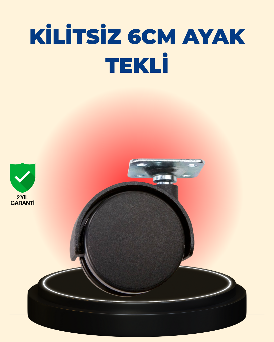 4-100 Masa ve Sehpa İçin 6 cm Kilitsiz Ayak Tekli - Lisinya - Görsel 1
