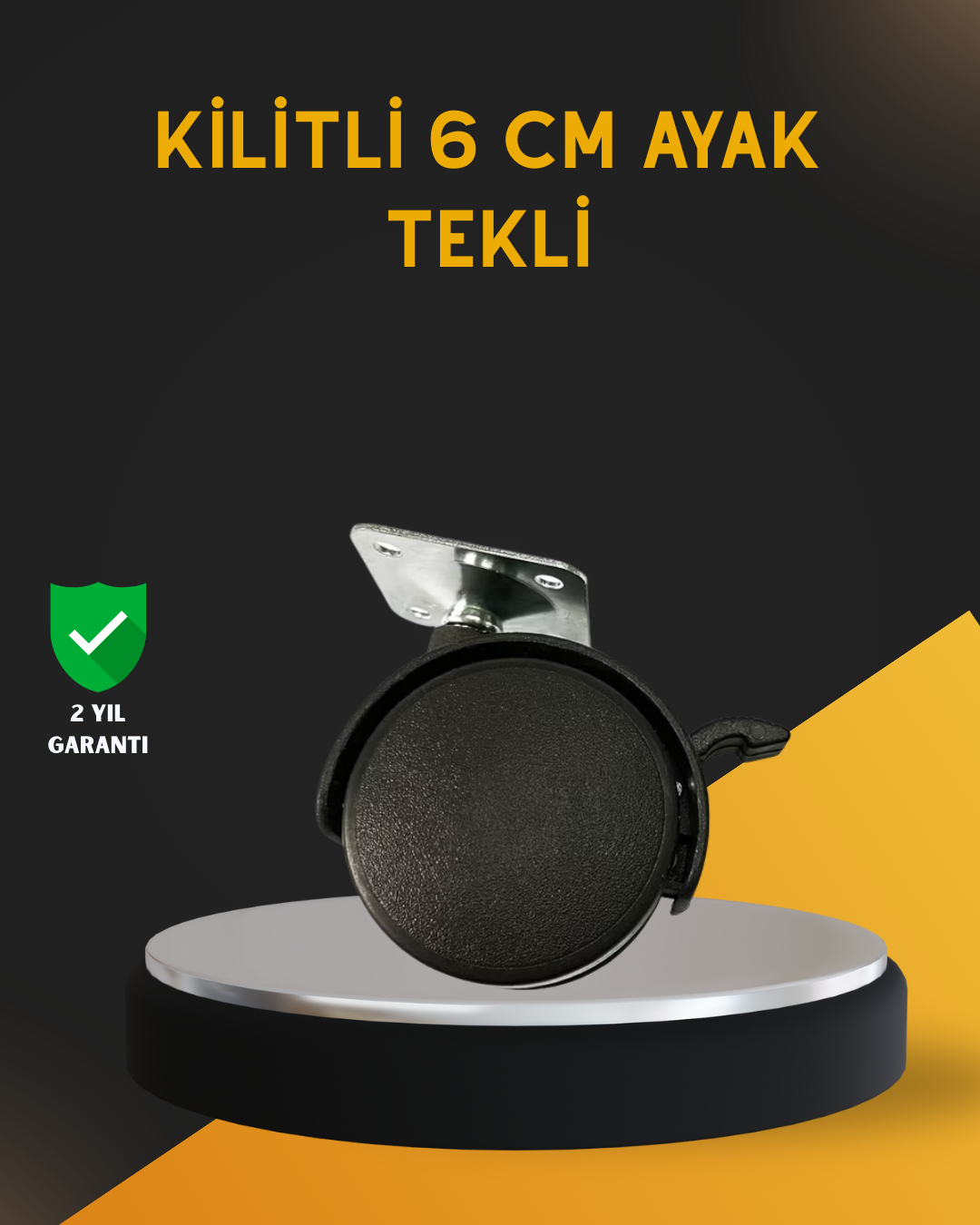 4-101 Mobilya İçin Kilitli 6 cm Ayak Tekli Satış - Lisinya - Görsel 1