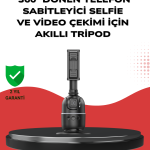 Telefon ve Kamera Uyumlu 360° Otomatik Takipli Akıllı Masa Tripodu - Lisinya