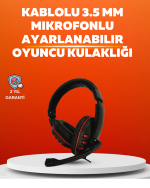 Stereo Kırmızı Gaming Kulaklığı Yumuşak Pedli Mikrofonlu - Lisinya